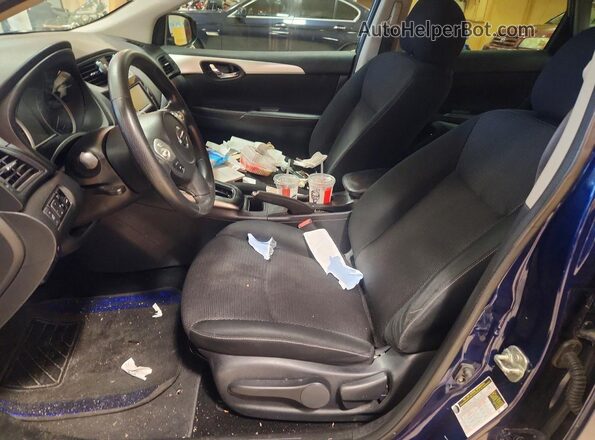 3N1AB7AP9KY374606 2019 NISSAN SENTRA Blue წინა სალონის ხედი