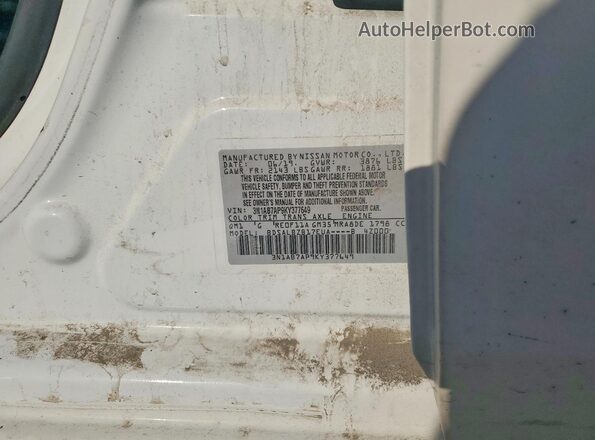 3N1AB7AP9KY377649 2019 NISSAN SENTRA White Շարժիչի բաժամունքի տեսք