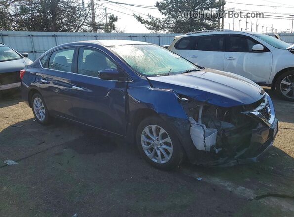 3N1AB7AP9KY381801 2019 NISSAN SENTRA Blue Delantero derecho