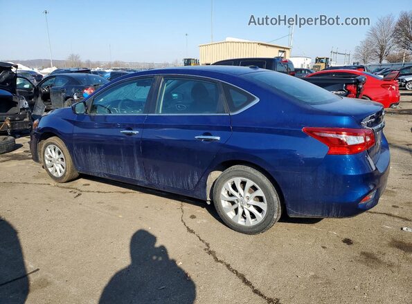 3N1AB7AP9KY381801 2019 NISSAN SENTRA Blue Trasero izquierdo