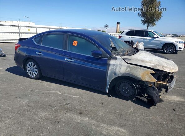3N1AB7AP9KY439454 2019 NISSAN SENTRA Синий Передняя правая четверть