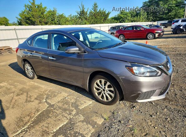 3N1AB7APXKL607213 2019 NISSAN SENTRA Серебряный Передняя правая четверть