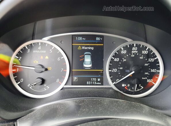 3N1AB7APXKL623928 2019 NISSAN SENTRA Black Вид щитка приладів