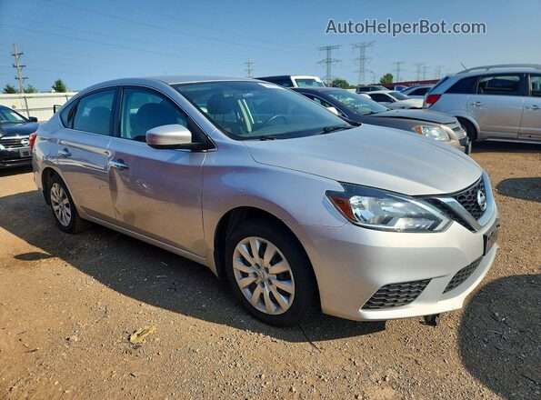 3N1AB7APXKY210720 2019 NISSAN SENTRA Серебряный Передняя правая четверть