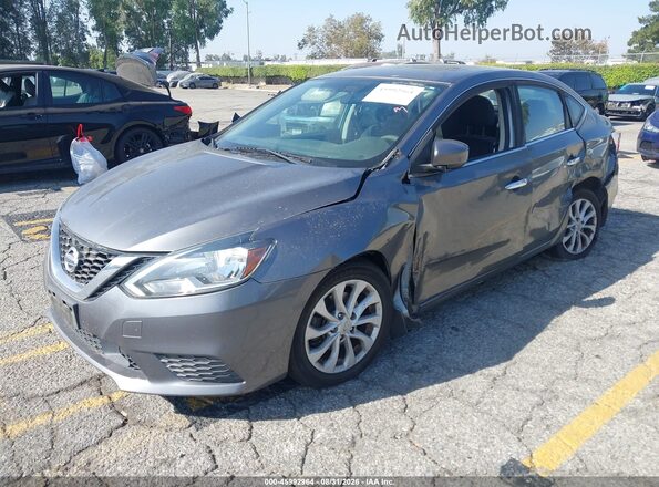 3N1AB7APXKY237304 2019 NISSAN SENTRA Gray წინა მარცხენა ხედი სამი მეოთხედიდან