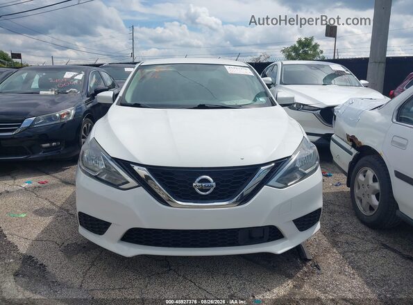 3N1AB7APXKY269654 2019 NISSAN SENTRA White Widok zestawu wskaźników