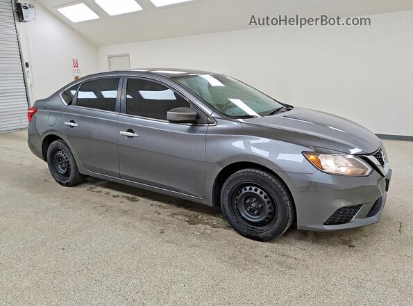 3N1AB7APXKY358267 2019 NISSAN SENTRA Серый Передняя правая четверть