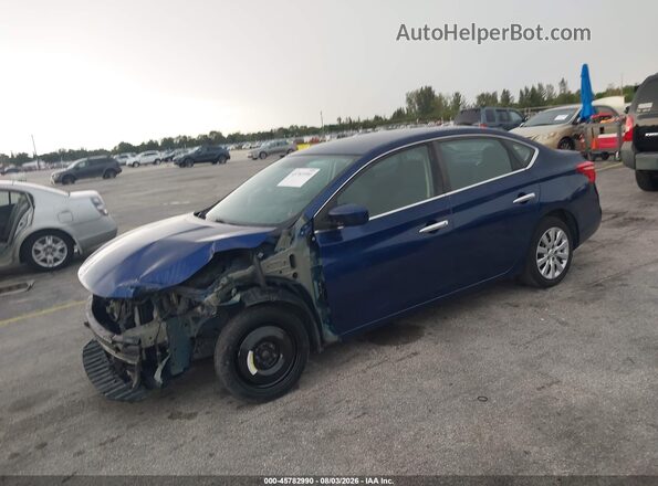 3N1AB7APXKY370144 2019 NISSAN SENTRA Blue წინა მარცხენა ხედი სამი მეოთხედიდან