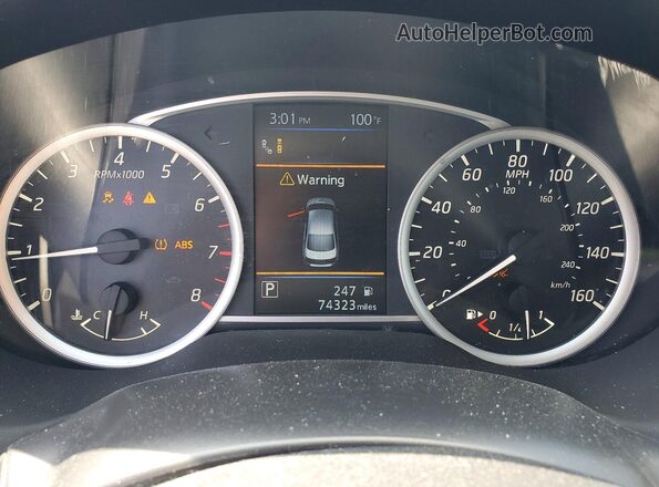 3N1AB7APXKY394069 2019 NISSAN SENTRA Black Սարքավորումների վահանակի տեսք