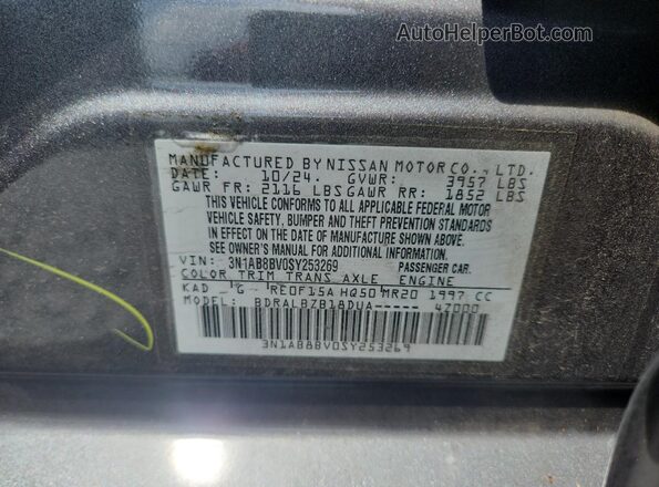 3N1AB8BV0SY253269 2025 NISSAN SENTRA Gray Vista del compartimento del motor
