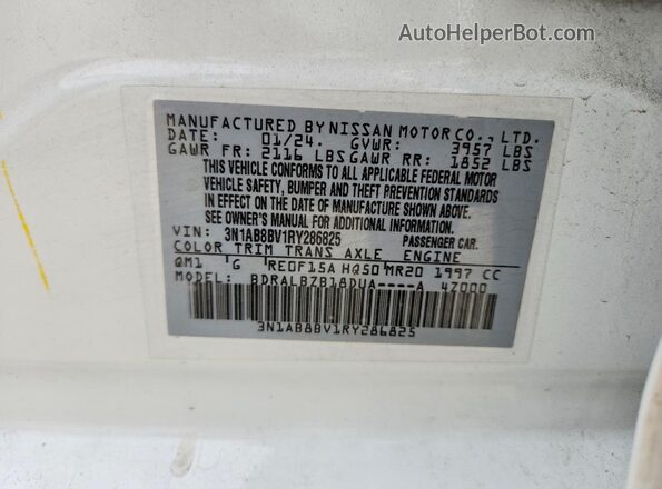 3N1AB8BV1RY286825 2024 NISSAN SENTRA White Engine compartment view