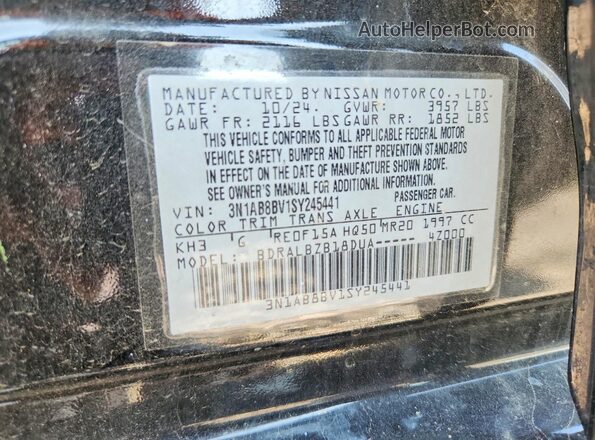 3N1AB8BV1SY245441 2025 NISSAN SENTRA Black Вид підкапотного простору