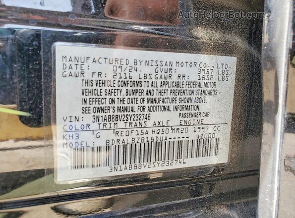 3N1AB8BV2SY232746 2025 NISSAN SENTRA Black Widok komory silnika
