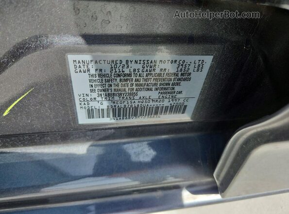 3N1AB8BV3RY238856 2024 NISSAN SENTRA Black VIN კოდის სტიკერის ხედი
