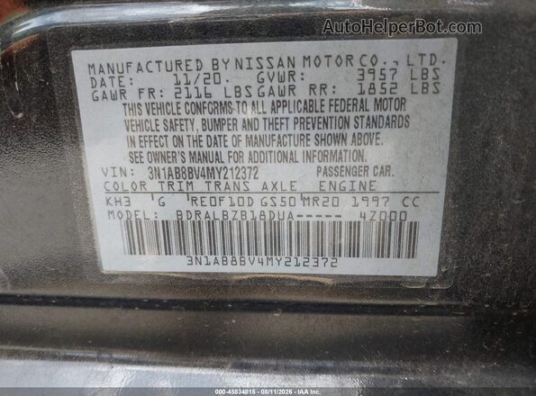 3N1AB8BV4MY212372 2021 NISSAN SENTRA Black Vista del compartimento del motor