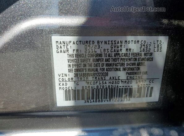 3N1AB8BV4RY223038 2024 NISSAN SENTRA Серый Вид подкапотного пространства