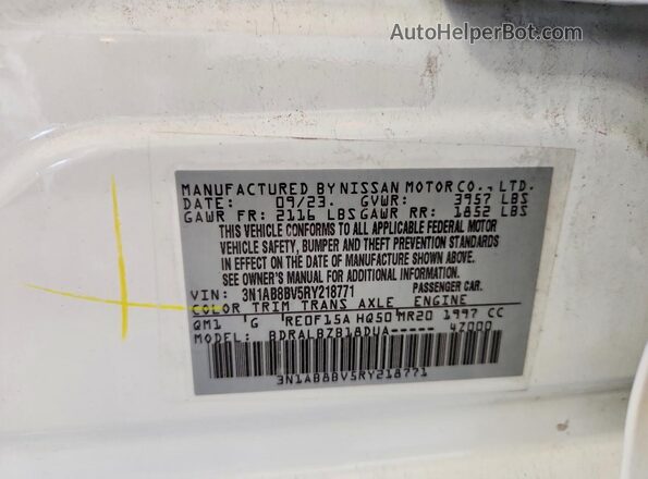 3N1AB8BV5RY218771 2024 NISSAN SENTRA White VIN կոդի պիտակի տեսք