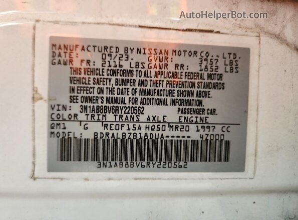3N1AB8BV6RY220562 2024 NISSAN SENTRA Белый Вид подкапотного пространства