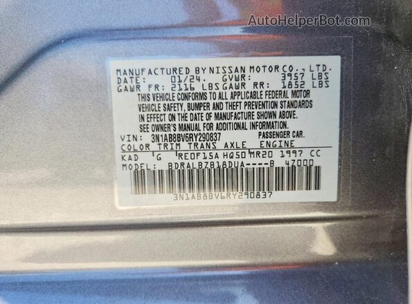 3N1AB8BV6RY290837 2024 NISSAN SENTRA Gray Engine compartment view