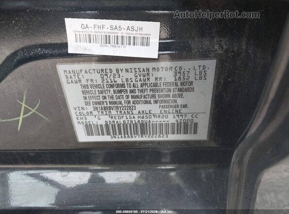 3N1AB8BV7RY222823 2024 NISSAN SENTRA Black Widok komory silnika