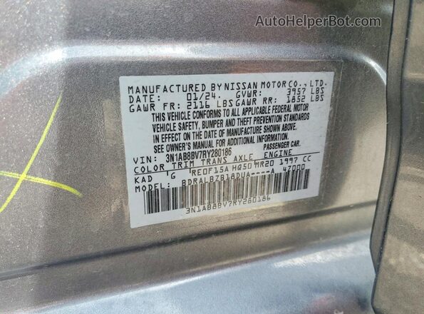 3N1AB8BV7RY280186 2024 NISSAN SENTRA Gray Widok komory silnika