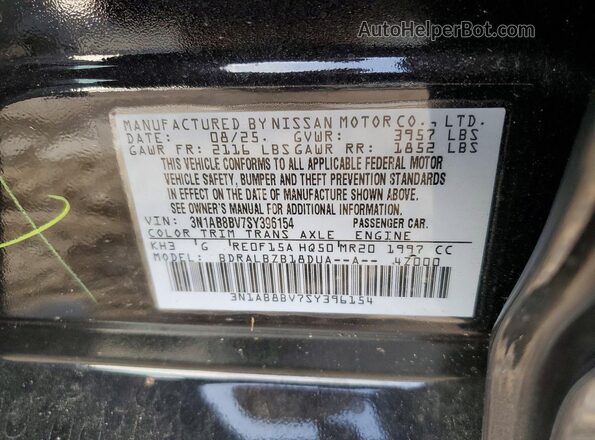 3N1AB8BV7SY396154 2025 NISSAN SENTRA Black Engine compartment view