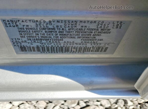 3N1AB8BV8MY226548 2021 NISSAN SENTRA Silver Vista del compartimento del motor
