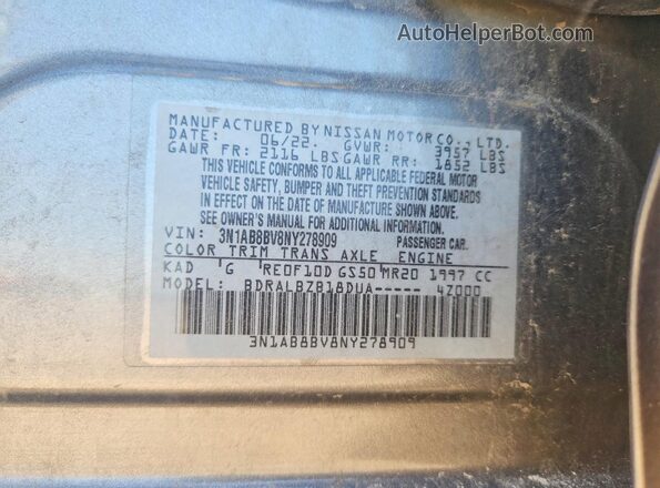 3N1AB8BV8NY278909 2022 NISSAN SENTRA Серый Вид подкапотного пространства