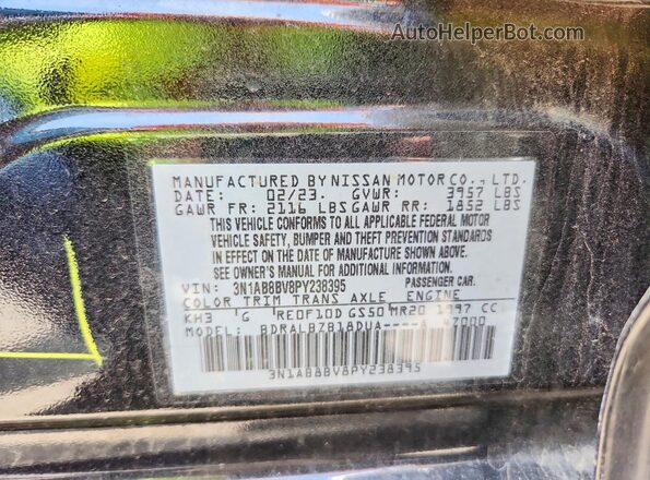 3N1AB8BV8PY238395 2023 NISSAN SENTRA Black ძრავის განყოფილების ხედი