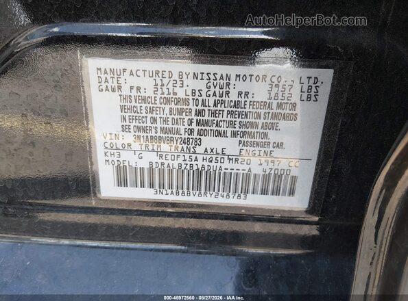 3N1AB8BV8RY248783 2024 NISSAN SENTRA Black Вид підкапотного простору