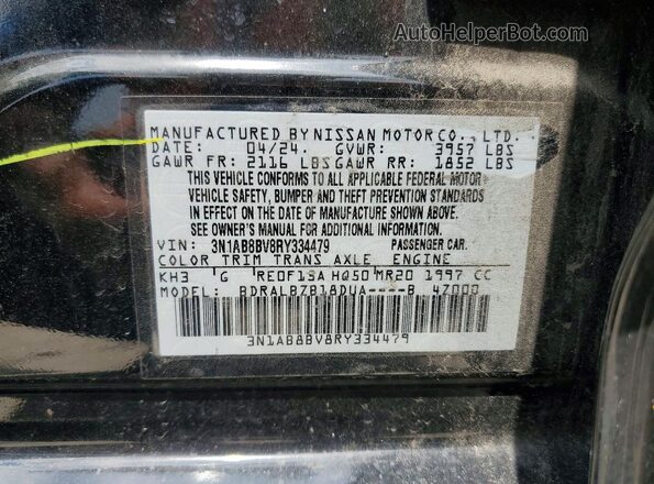 3N1AB8BV8RY334479 2024 NISSAN SENTRA Black Вид наклейки з VIN-кодом