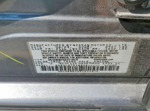 3N1AB8BVXRY214876 2024 NISSAN SENTRA Gray Engine compartment view