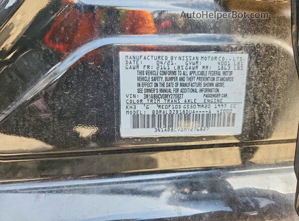 3N1AB8CV0MY276827 2021 NISSAN SENTRA Black VIN sticker view