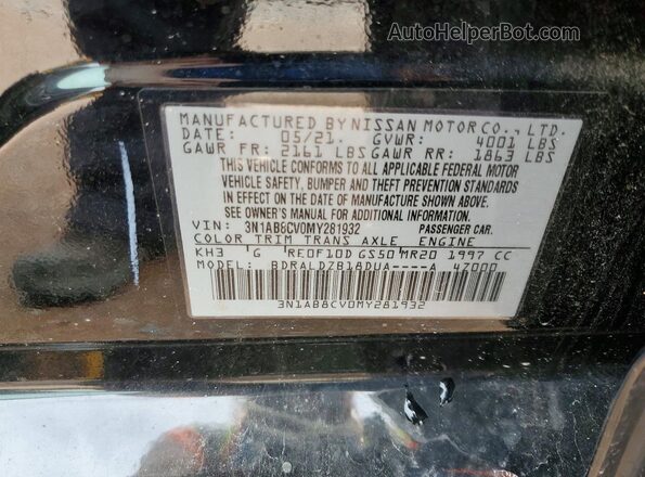 3N1AB8CV0MY281932 2021 NISSAN SENTRA Black Widok komory silnika
