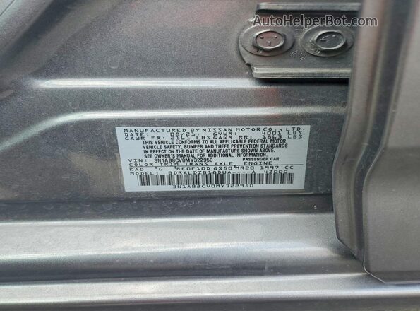 3N1AB8CV0MY322950 2021 NISSAN SENTRA Серебряный Вид подкапотного пространства