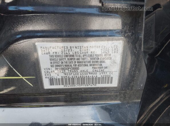 3N1AB8CV0PY289890 2023 NISSAN SENTRA Black Вид підкапотного простору