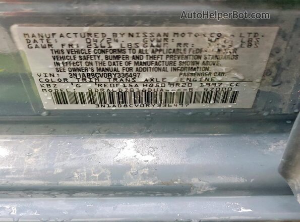 3N1AB8CV0RY336497 2024 NISSAN SENTRA Gray Вид підкапотного простору