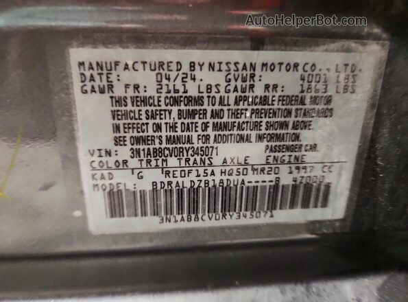 3N1AB8CV0RY345071 2024 NISSAN SENTRA Gray Vista del compartimento del motor