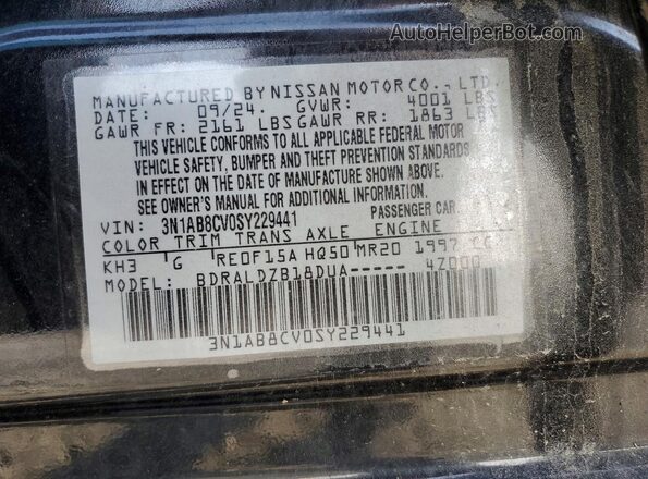 3N1AB8CV0SY229441 2025 NISSAN SENTRA Black Engine compartment view