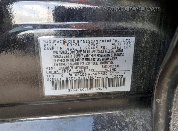 3N1AB8CV1MY264699 2021 NISSAN SENTRA Black Engine compartment view