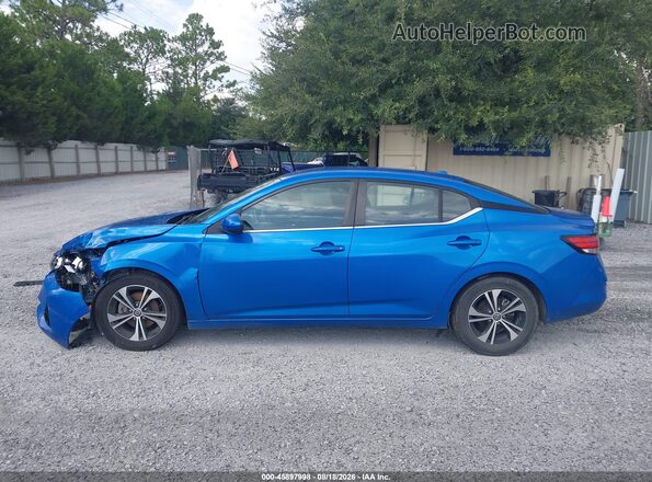 3N1AB8CV1MY303632 2021 NISSAN SENTRA Blue სალონის 360-გრადუსიანი ხედი