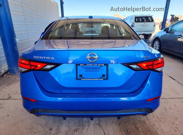 3N1AB8CV1MY309897 2021 NISSAN SENTRA Blue Rear view