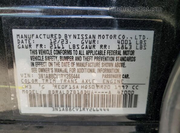 3N1AB8CV1RY266444 2024 NISSAN SENTRA Черный Вид наклейки с VIN-кодом