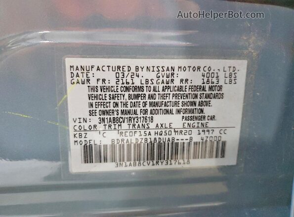 3N1AB8CV1RY317618 2024 NISSAN SENTRA Gray Շարժիչի բաժամունքի տեսք