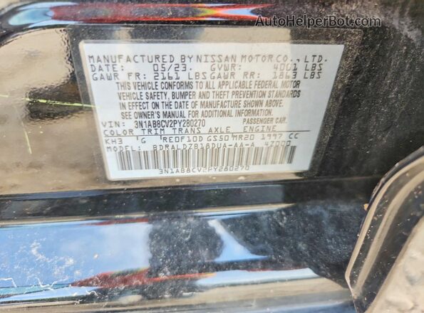 3N1AB8CV2PY280270 2023 NISSAN SENTRA Black Вид підкапотного простору