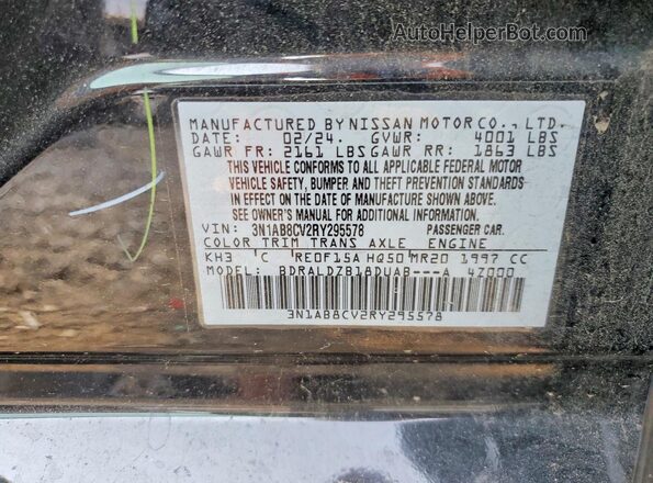 3N1AB8CV2RY295578 2024 NISSAN SENTRA Black Engine compartment view