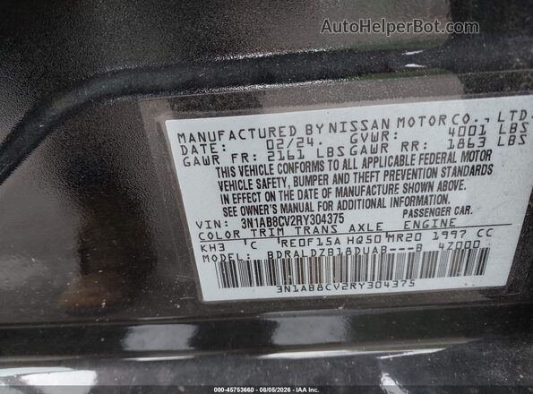 3N1AB8CV2RY304375 2024 NISSAN SENTRA Black Widok komory silnika