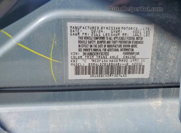 3N1AB8CV2RY307650 2024 NISSAN SENTRA Gray VIN sticker view
