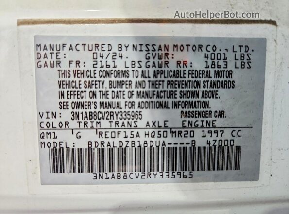 3N1AB8CV2RY335965 2024 NISSAN SENTRA White Vista del compartimento del motor