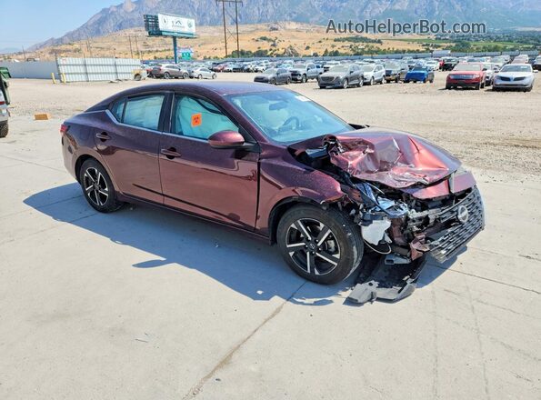 3N1AB8CV2RY339238 2024 NISSAN SENTRA Бордовый Передняя правая четверть